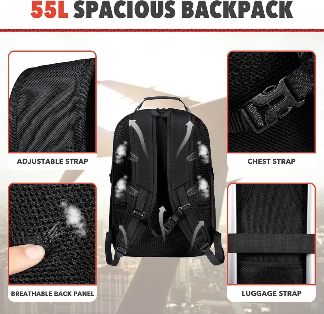 Mochila de viaje extra grande de larga duración para hombres y muje...