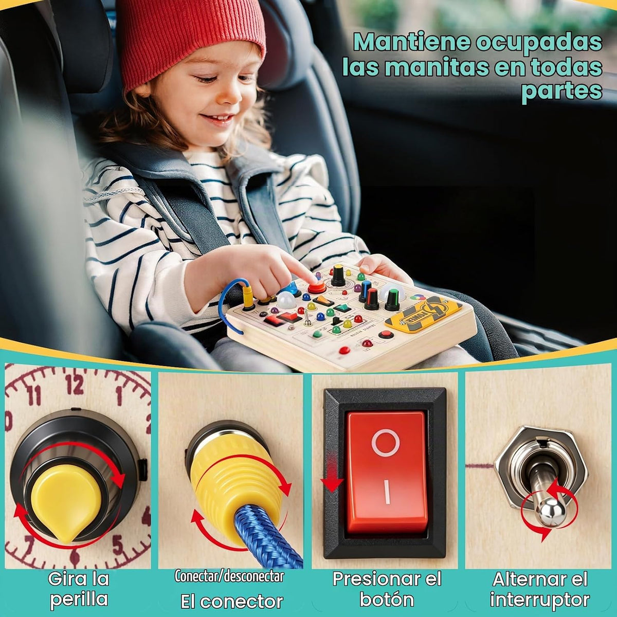 Tablero de madera para viajes, juguetes Montessori y regalos para niños y