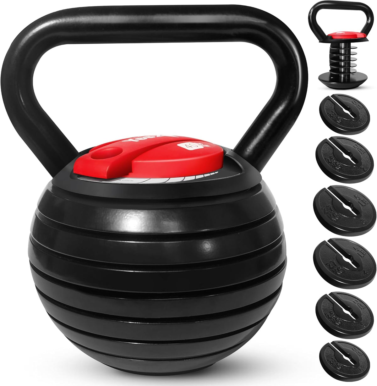 Yes4All Juego de Kettlebells Ajustable, Kettlebell para Entrenamiento de Fuerza
