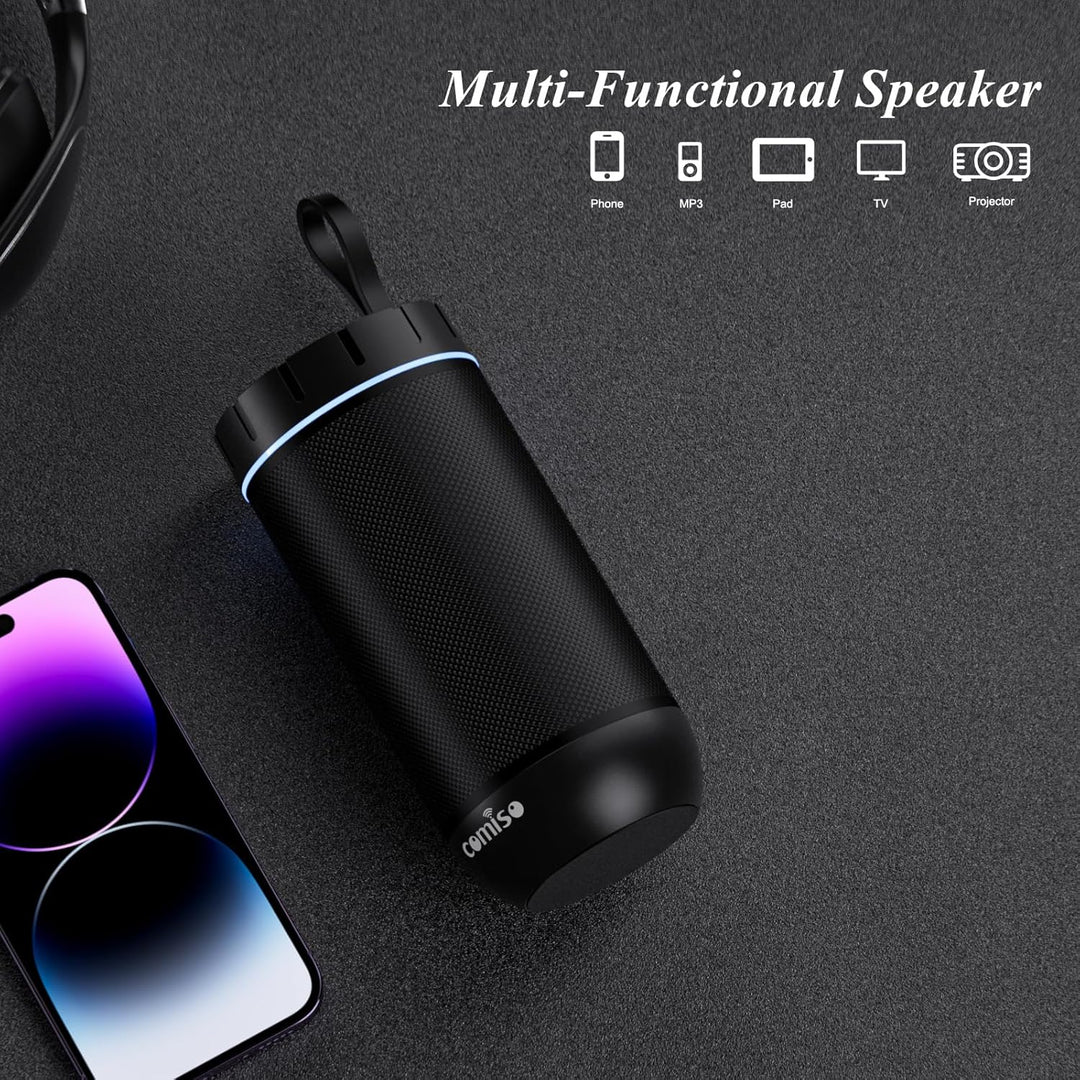 comiso Altavoz Bluetooth, altavoz portátil impermeable IP65 con son...