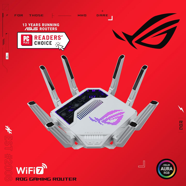 ASUS GT-BE19000AI Tri-Band WiFi 7 (802.11be) AI Gaming Router, anch...