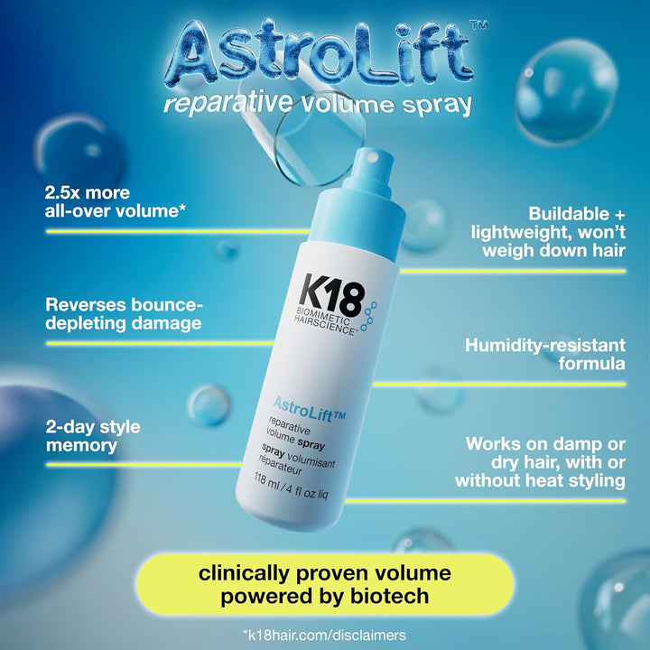 K18 AstroLift™ Spray Volumizador Reparador, 2 Días de Engrosamiento...