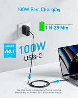 Anker Cargador MacBook Pro, 100 W USB-C con banco de energía portát...