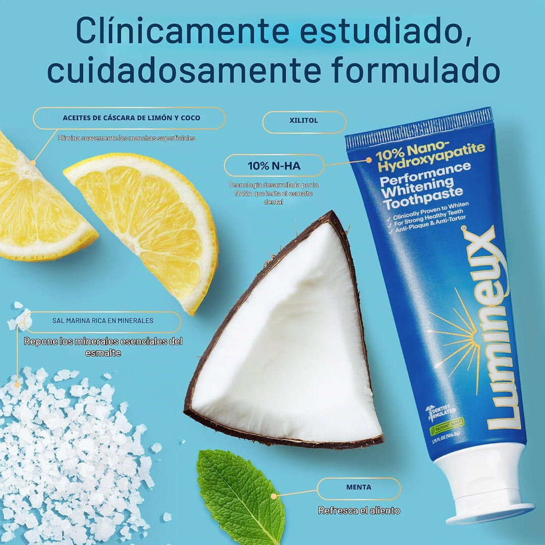 Lumineux Pasta de dientes blanqueadora 10% Nano hidroxiapatita, 3.7...