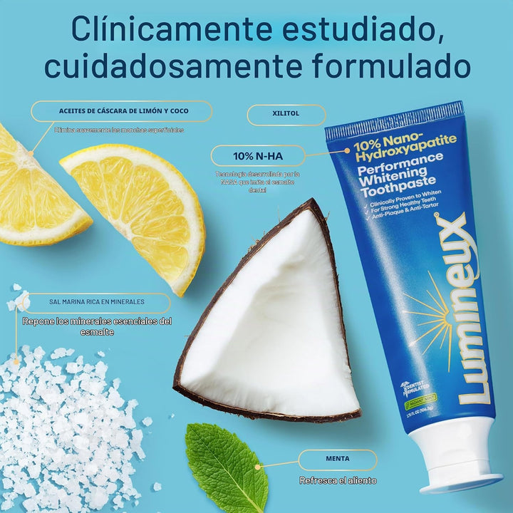 Lumineux Pasta de dientes blanqueadora 10% Nano hidroxiapatita, 3.7...