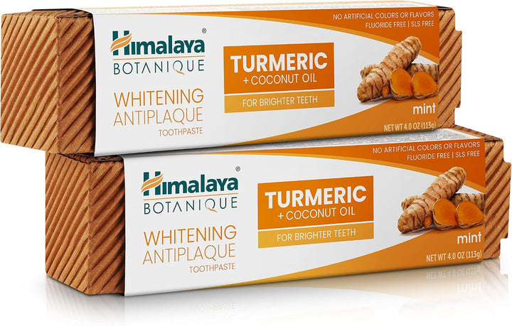 Himalaya Botanique - Pasta de dientes de hierbas antiplaca de cúrcu...