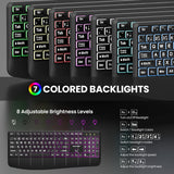 TECKNET Teclado retroiluminado de impresión grande, teclado de comp...