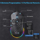 TMKB Falcon M1SE Ultraligero Ratón de Juego de Panal, Sensor Óptico...
