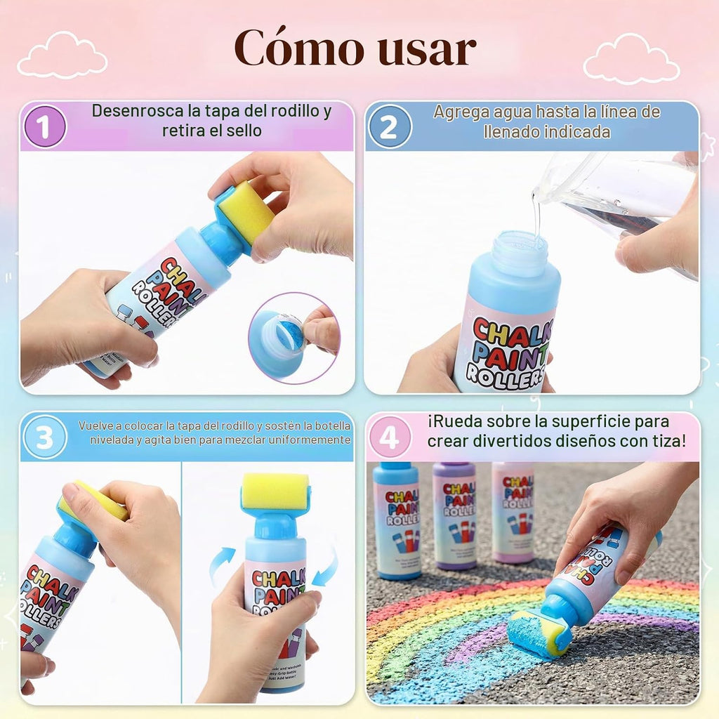Juego de 12 tizas para acera, color rosa, azul, morado