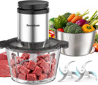 Procesador de alimentos con 2 cuencos (8 tazas+8 tazas), picadora eléctrica