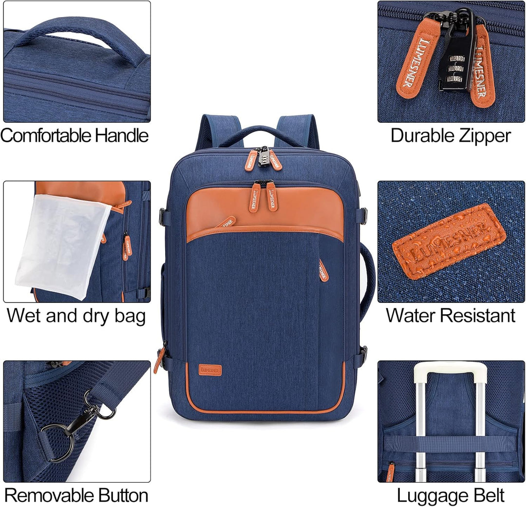 Lumesner - Mochilas de viaje para llevar, extragrandes de 40L, apro...