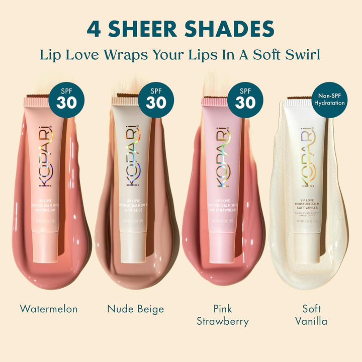 Kopari Lip Love - Bálsamo hidratante en beige nude SPF 30, protecto...