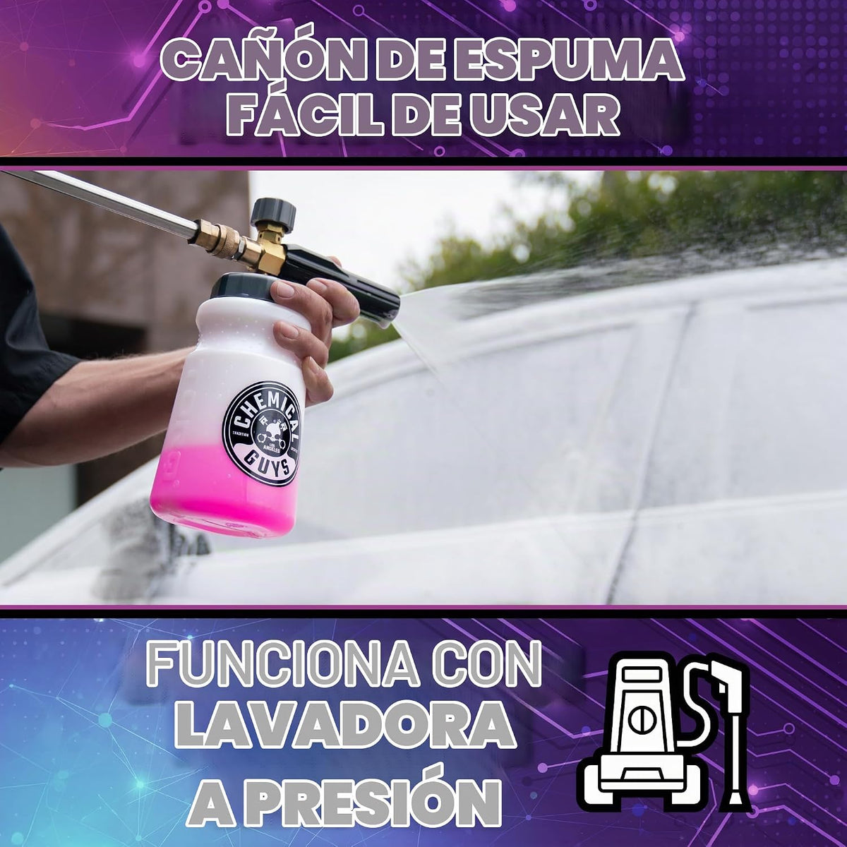 Chemical Guys, Adjustable Foam Cannon para Pressure Washers, 32 oz