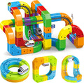 Juego de tren eléctrico para niños de 3 a 8 años – Juguete modular 3D flexible de construcción de pista de carreras con movimiento de 360° que desafía la gravedad, regalo divertido de aprendizaje STEM