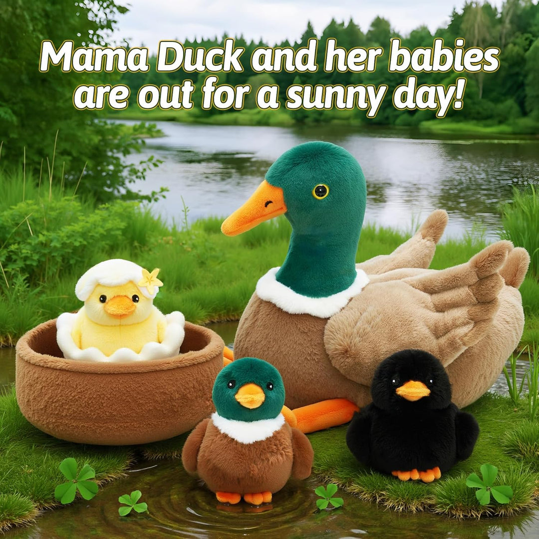 OUOZZZ - Peluches de pato 4 en 1 con un nido de pato | Juguetes de...