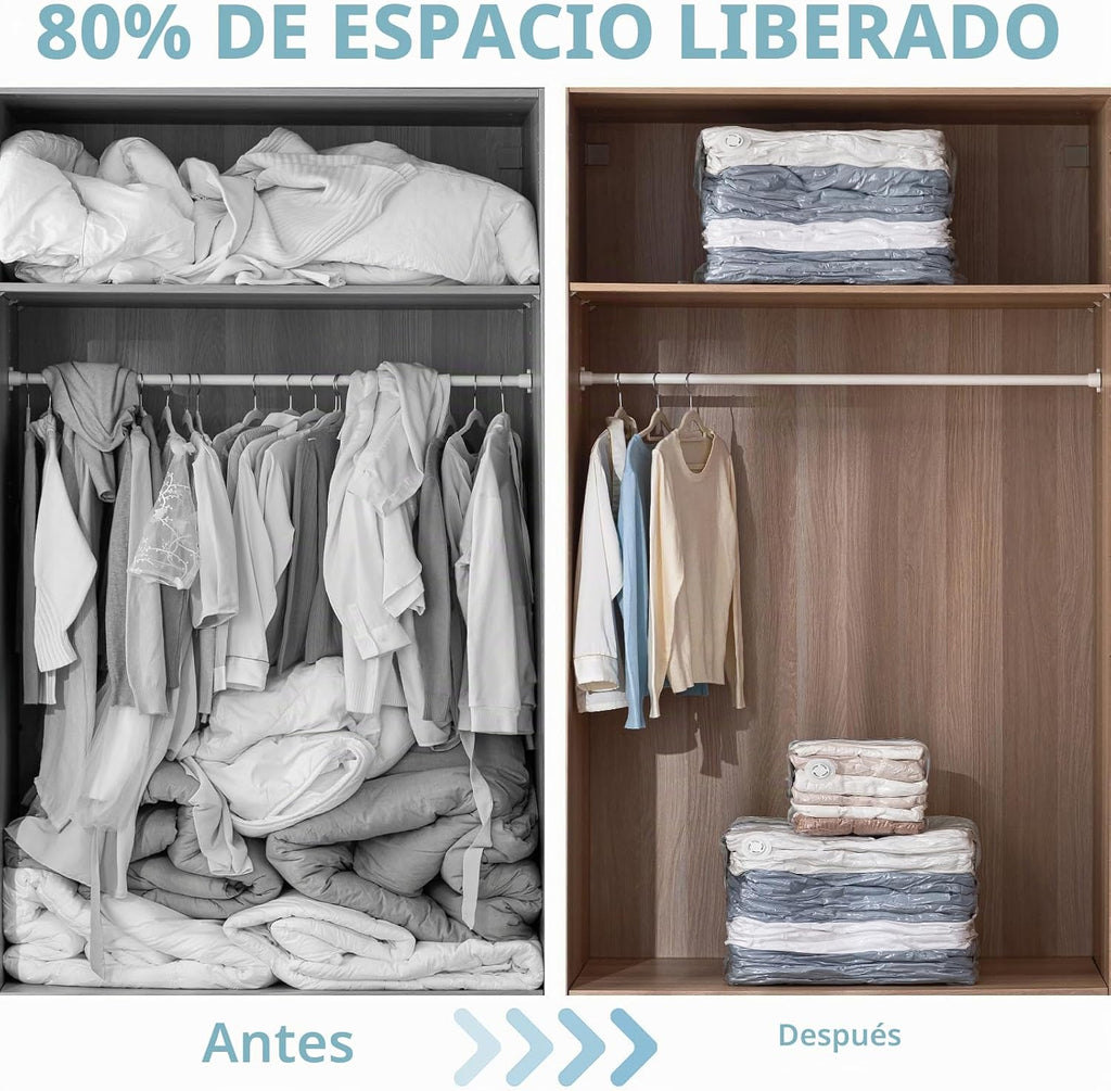 Paquete de 6 bolsas de almacenamiento al vacío en cubo, combo de 2