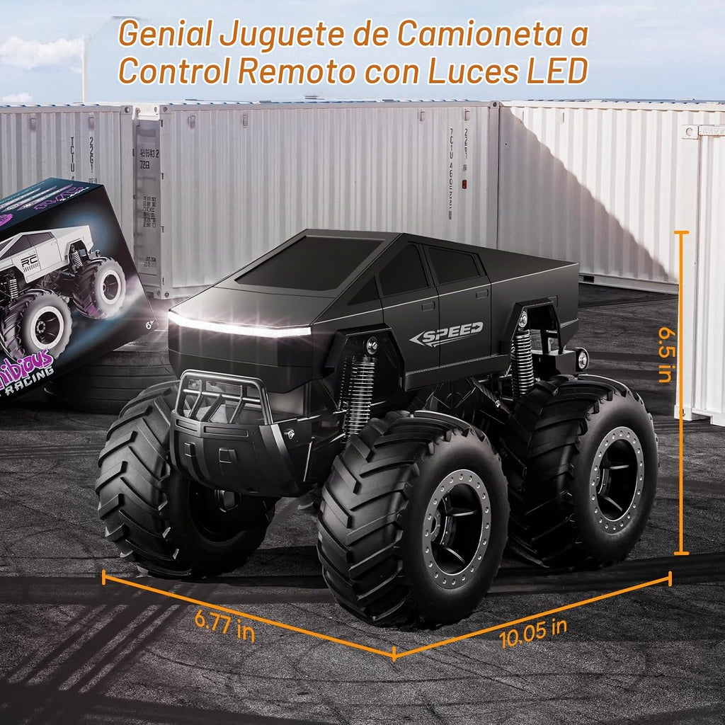 Coche de control remoto Monster Truck de juguete todoterreno – 4WD impermeable RC para todo terreno, escala 1:16, juguetes de camión monstruo de 2.4GHz, vehículos pick-up de 2.4GHz, regalos para niños