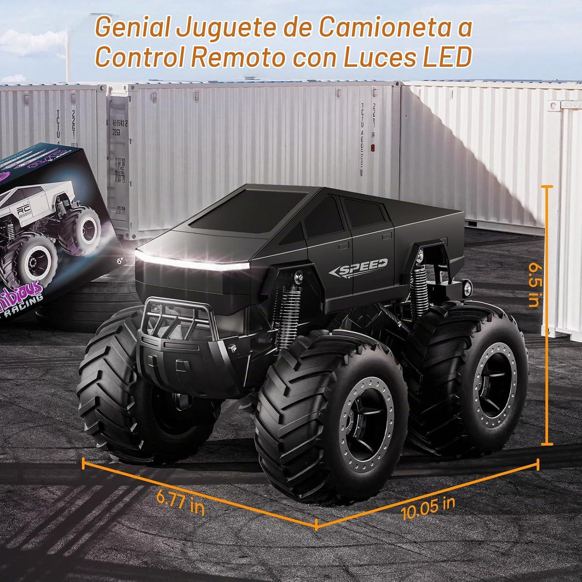 Coche de control remoto Monster Truck de juguete todoterreno – 4WD impermeable RC para todo terreno, escala 1:16, juguetes de camión monstruo de 2.4GHz, vehículos pick-up de 2.4GHz, regalos para niños