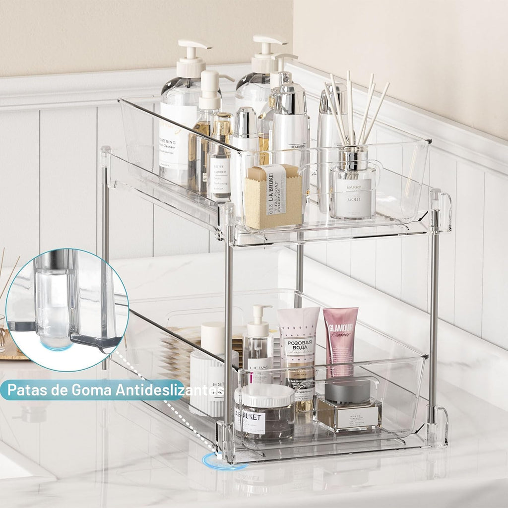 Vtopmart 4 Pack Pull Out Bathroom Under Sink Organizer (S-Standard)
