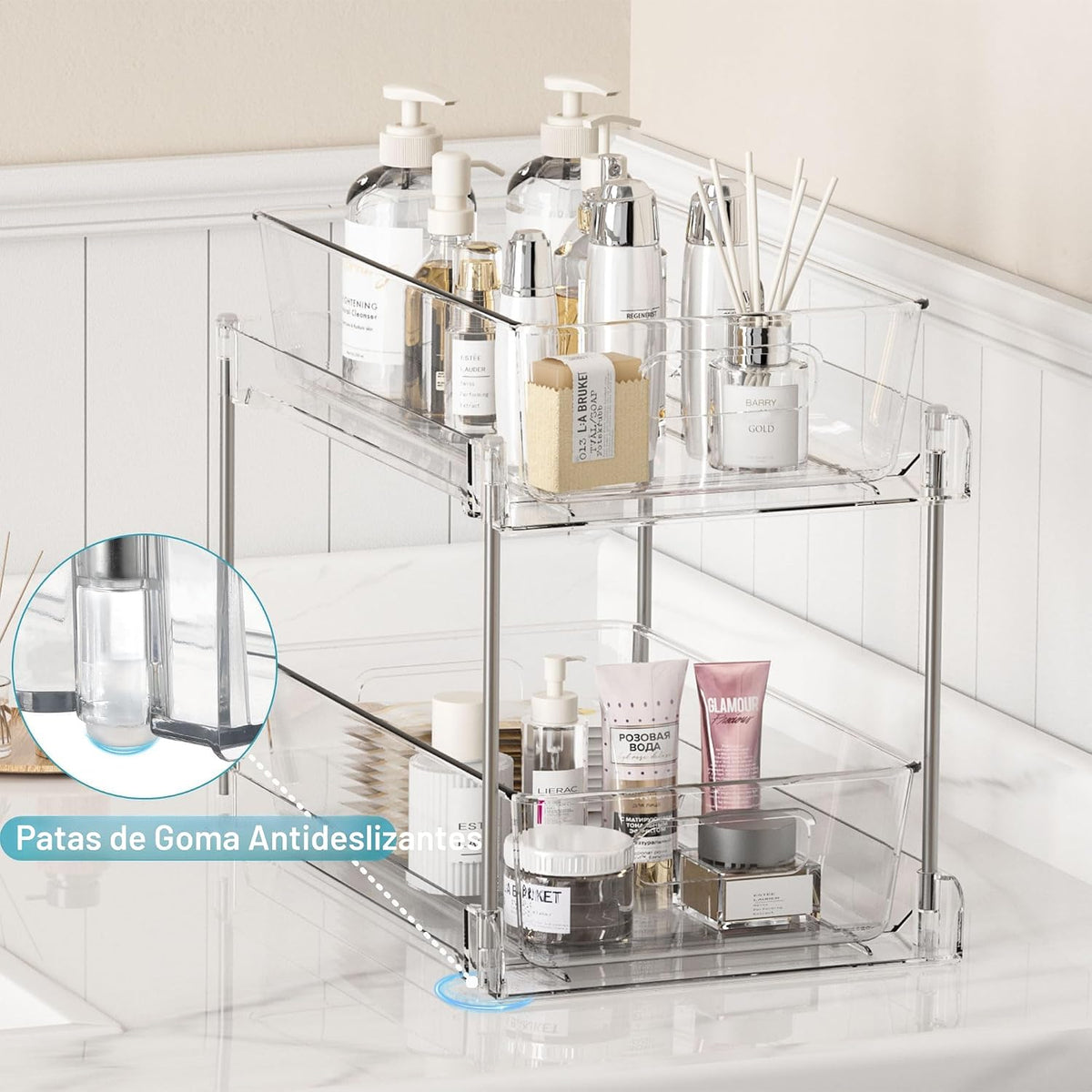 Vtopmart 4 Pack Pull Out Bathroom Under Sink Organizer (S-Standard)