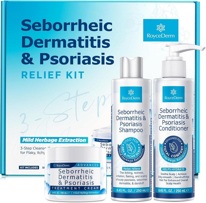 Set de crema para dermatitis seborreica y psoriasis, champú y acond...