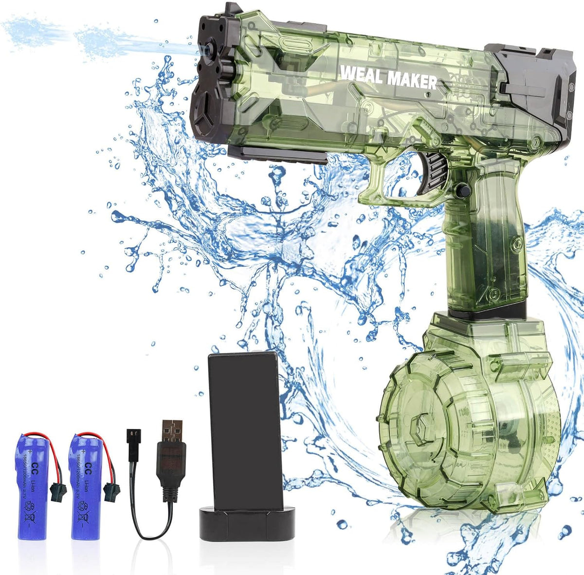 Pistolas de agua para adultos, 2 baterías recargables, pistola de