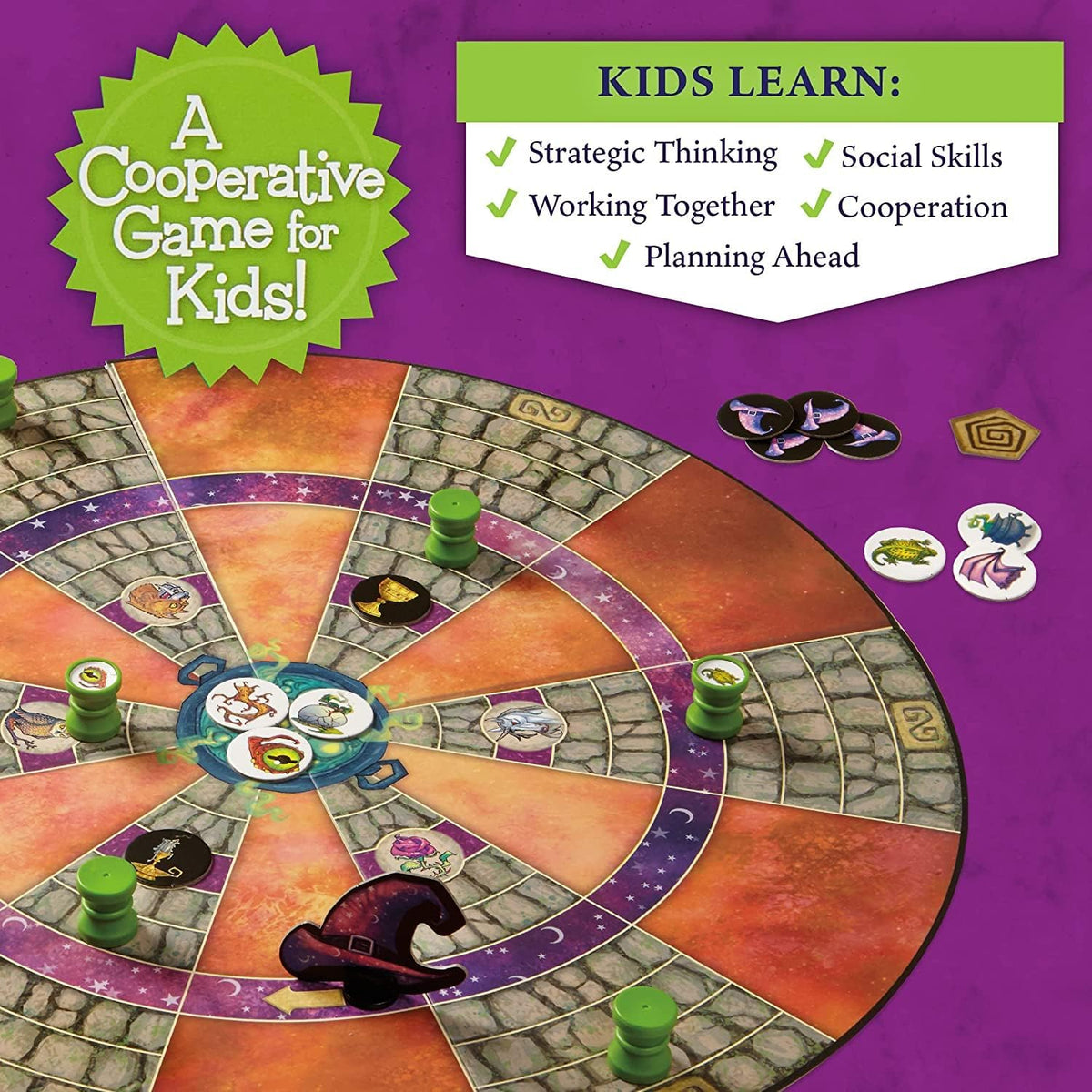 Peaceable Kingdom Busqueda del caldero galardonado Juego de Pociones y hechizos Cooperativa Para Niños