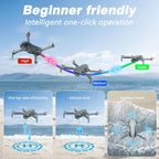 FPV Drone con cámara 1080P HD - Cuadricóptero RC plegable para adultos principiantes niños, control de voz, selfie gesto, modo sin cabeza, 2 baterías de 30 minutos de tiempo de vuelo largo, funda de