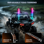 Ehaho - 2 luces de látigo de 6 pies con base de resorte, persecución RGB, aplicación y control remoto