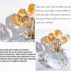 Figura de rosas doradas de cristal, ramo de rosas de cristal, decoración coleccionable, regalos para esposa, mujer, mamá en el día de la madre, día de San Valentín, aniversario de boda