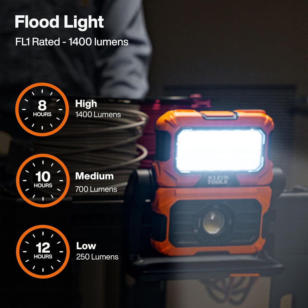 Klein Tools Luz de trabajo LED recargable 56417, 6 modos, compatible con