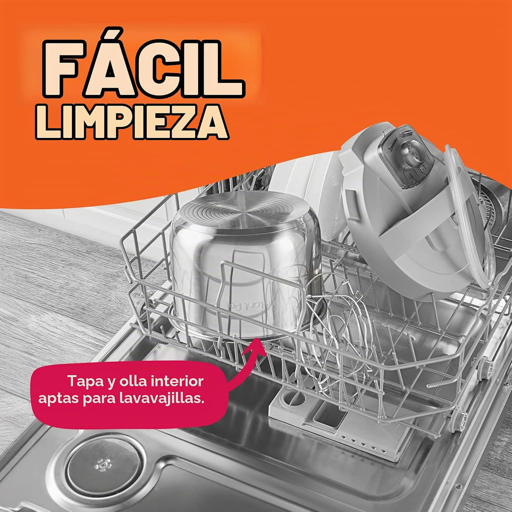 Instant Pot, olla a presión eléctrica de 6 cuartos de galón Whisper Quiet 9 en 1, arrocera rápida, vaporera, olla para saltear, máquina para hacer yogur, calentador y esterilizador, aplicación