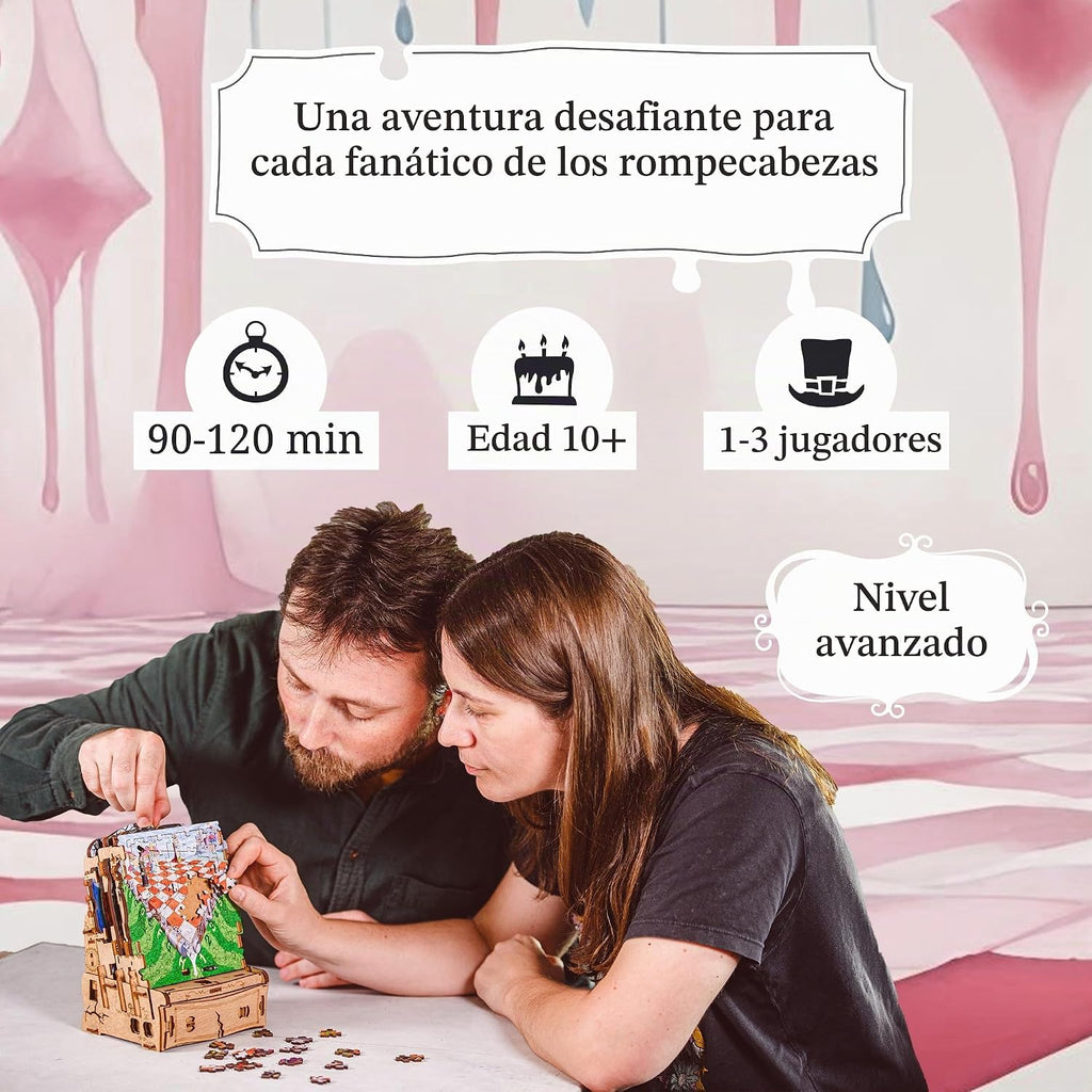 iDventure Cluepuzzle Wonderbox of Alice, caja de rompecabezas para adultos