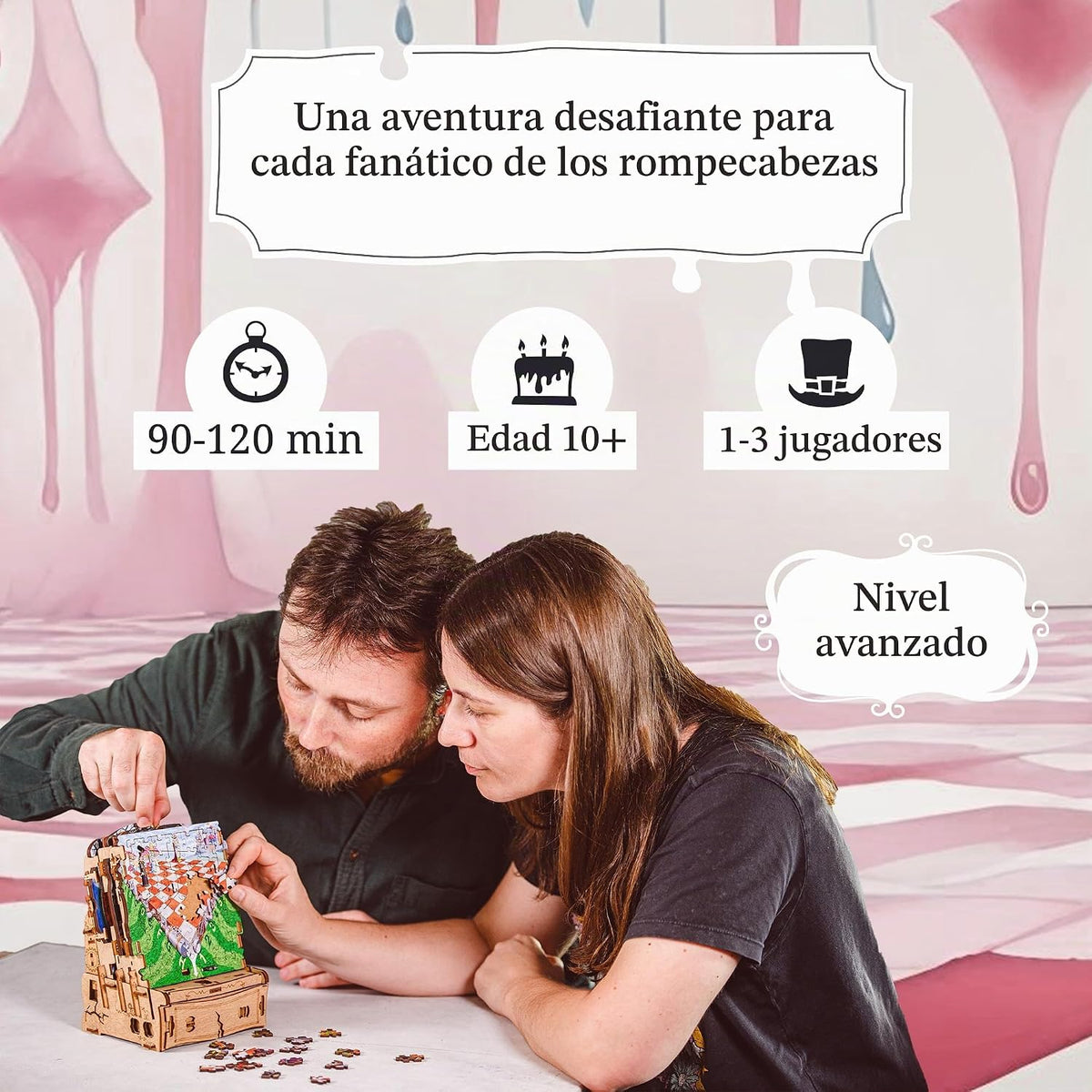 iDventure Cluepuzzle Wonderbox of Alice, caja de rompecabezas para adultos