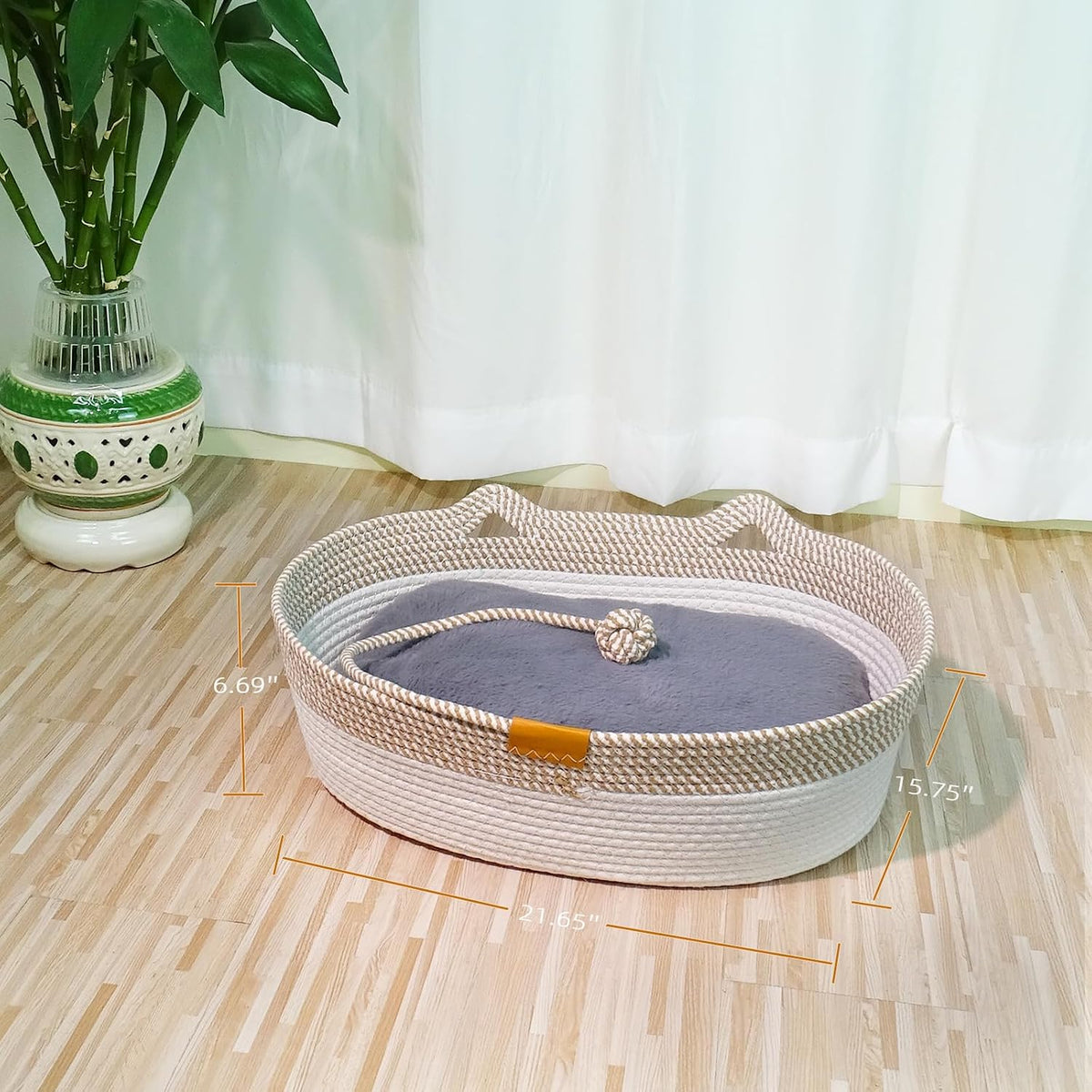 Cama de cuerda para gatos, cesta de cama para gatos con
