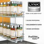 LYNK PROFESSIONAL® Organizador de especias extraíble para gabinetes, 4-3/8 pulgadas de ancho, estante de especias para armarios interiores, organizador de especias deslizante para gabinete, estante de