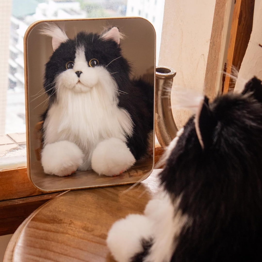 Chongker Animales de peluche hechos a mano con forma de gato realis...