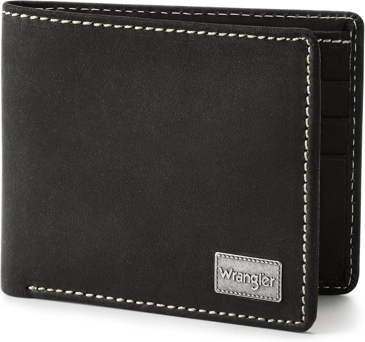 Wrangler Billetera bifold para hombre, piel auténtica, regalo para...