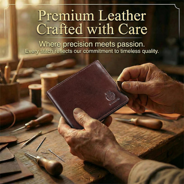Golnestyn Cartera plegable de cuero de grano superior para hombre,...