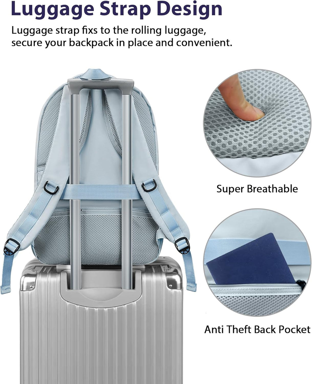 MATEIN Mochila grande para laptop de 30 L, elegante mochila de trab...