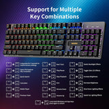 Newmen GM325Pro - Teclado mecánico con retroiluminación LED arcoíri...
