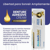 Denttach Gold Adhesivo para Dentaduras, Crema Adhesiva Premium a Ba...