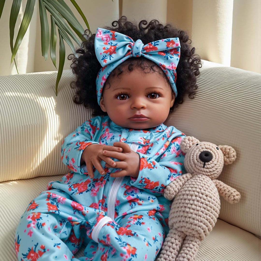 BABESIDE Muñecas realistas de bebé recién nacidas para niñas negras...
