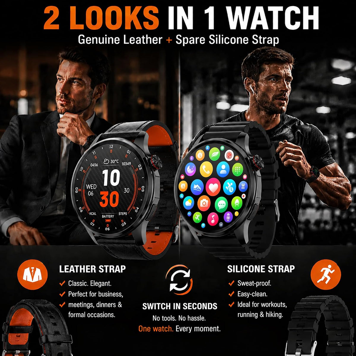 Reloj Inteligente para Hombres con Mapas GPS, AI Smartwatch de 1.46", Llamadas BT/Respuesta de Texto