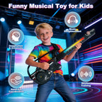 Guitarra eléctrica sin cuerdas para niños, guitarras multifuncionales con tocadiscos DJ y luces, juguetes musicales para niños de 3, 4, 5, 6, 7, 8, 9, 10, 11, 12