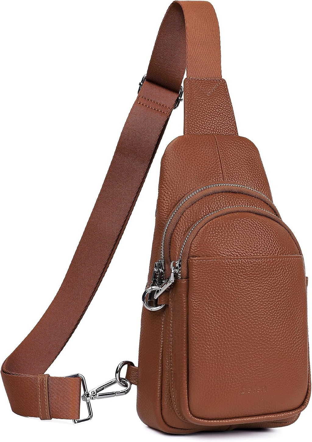 befen Bolso bandolera pequeño de cuero genuino para mujer, antirrobo, bolsa cruzada para el pecho, riñoneras para viajes con ranuras para tarjetas RFID