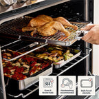 All-Clad Bandeja cuadrada de acero inoxidable para hornear tartas de 8 x 8 pulgadas, triple capa unida para hornear consistente, (asar, hornear galletas, brownies y más) utensilios profesionales de