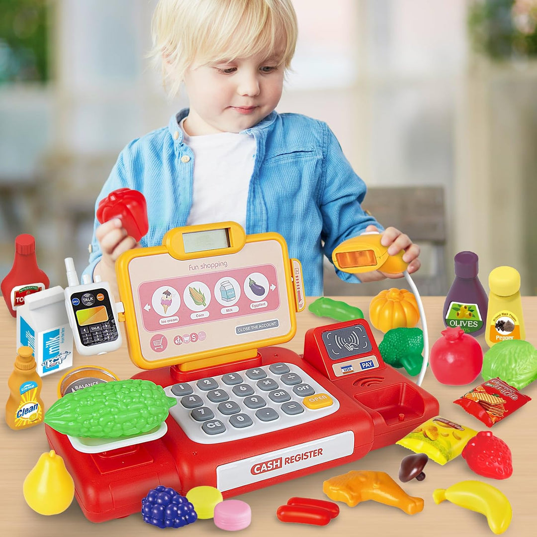 Yalujumb Carrito de Compras Trolley Set de Juego para Niños y Calcu...