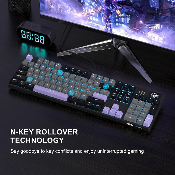 MageGee MK-Storm - Teclado mecánico para juegos, teclado iluminado...