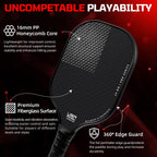 BAGAIL Palas de pickleball aprobadas por USAPA, juego de pickleball de superficie de fibra de vidrio, raquetas ligeras con 4 bolas, 1 bolsa, diseñadas en California para tracción y estabilidad